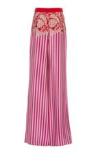Cushnie High-rise Silk Striped Wide-leg Trousers