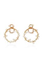 Lauren X Khoo Interlink 18k Gold Diamond And Pearl Earrings