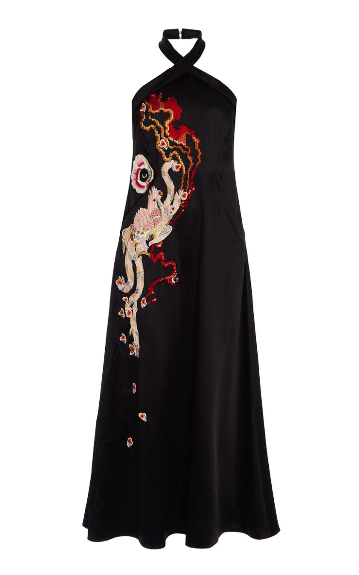 Temperley London Firedbird Halter Dress