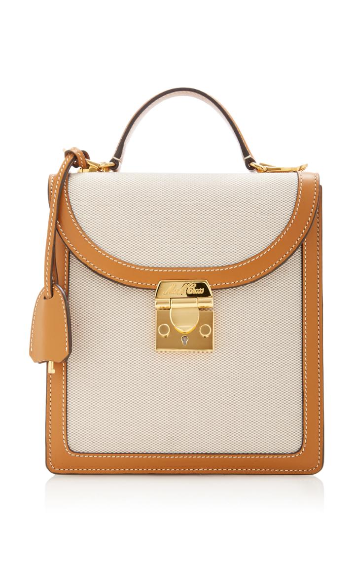 Mark Cross Uptown Smooth Calf And Birds Eye Top Handle Bag
