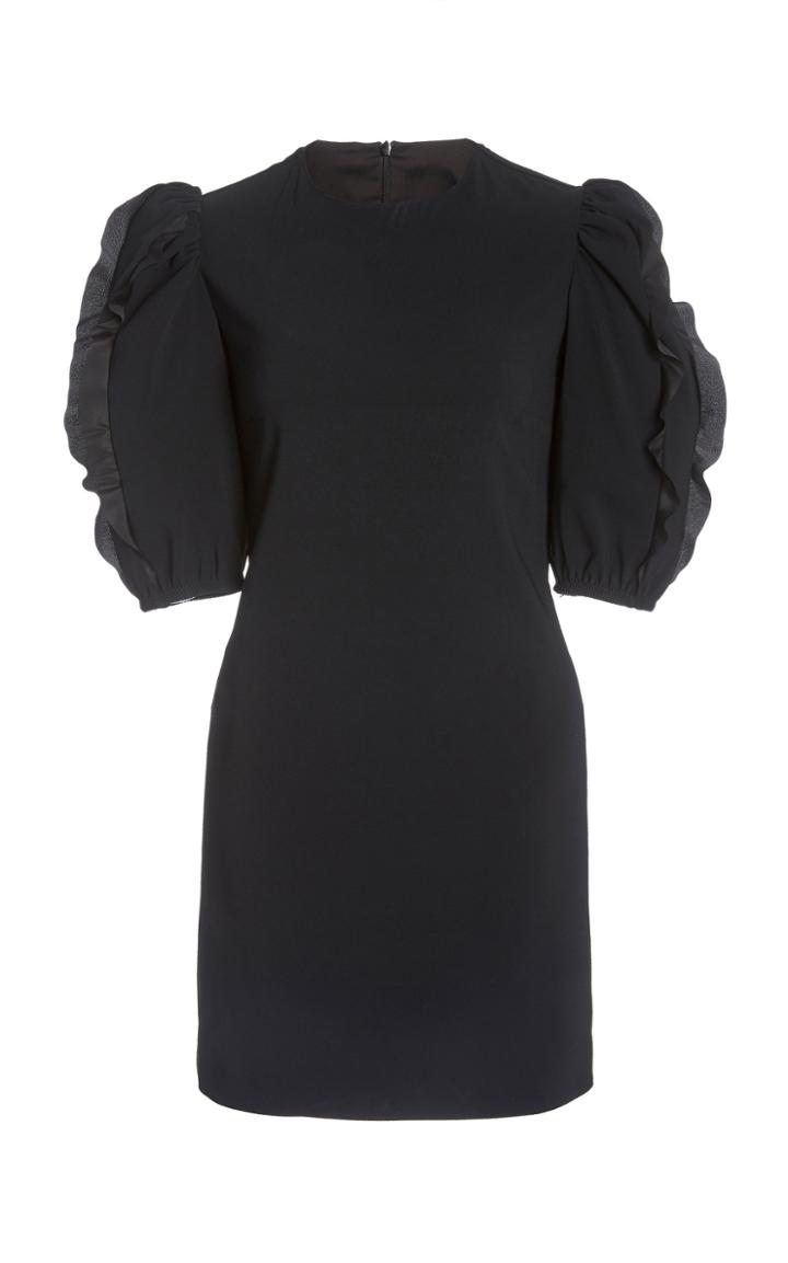 Red Valentino Ruffle-sleeve Crepe Mini Dress