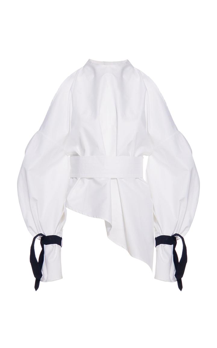 Ji Oh Cold Shoulder Peplum Shirt
