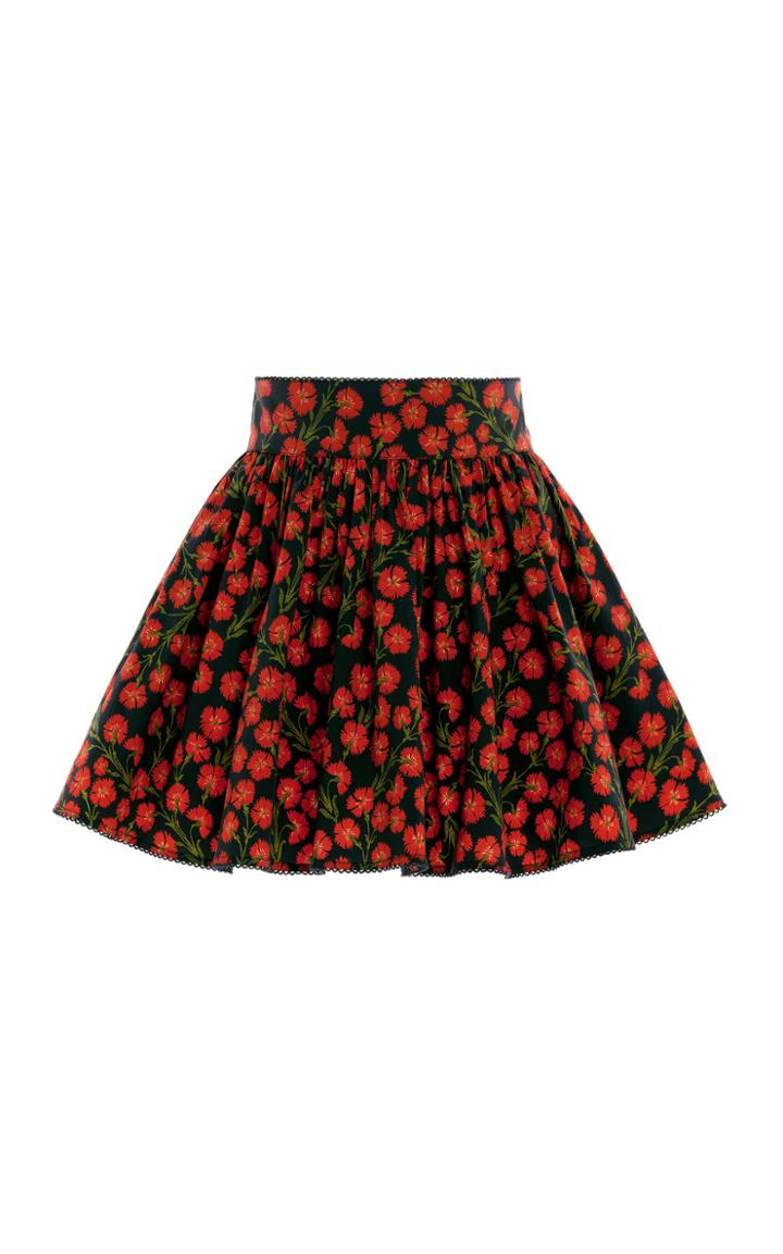 Moda Operandi Agua By Agua Bendita Arandano Bermelo-print Cotton Poplin Mini Skirt