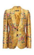Dolce & Gabbana Floral-print Satin-jacquard Blazer
