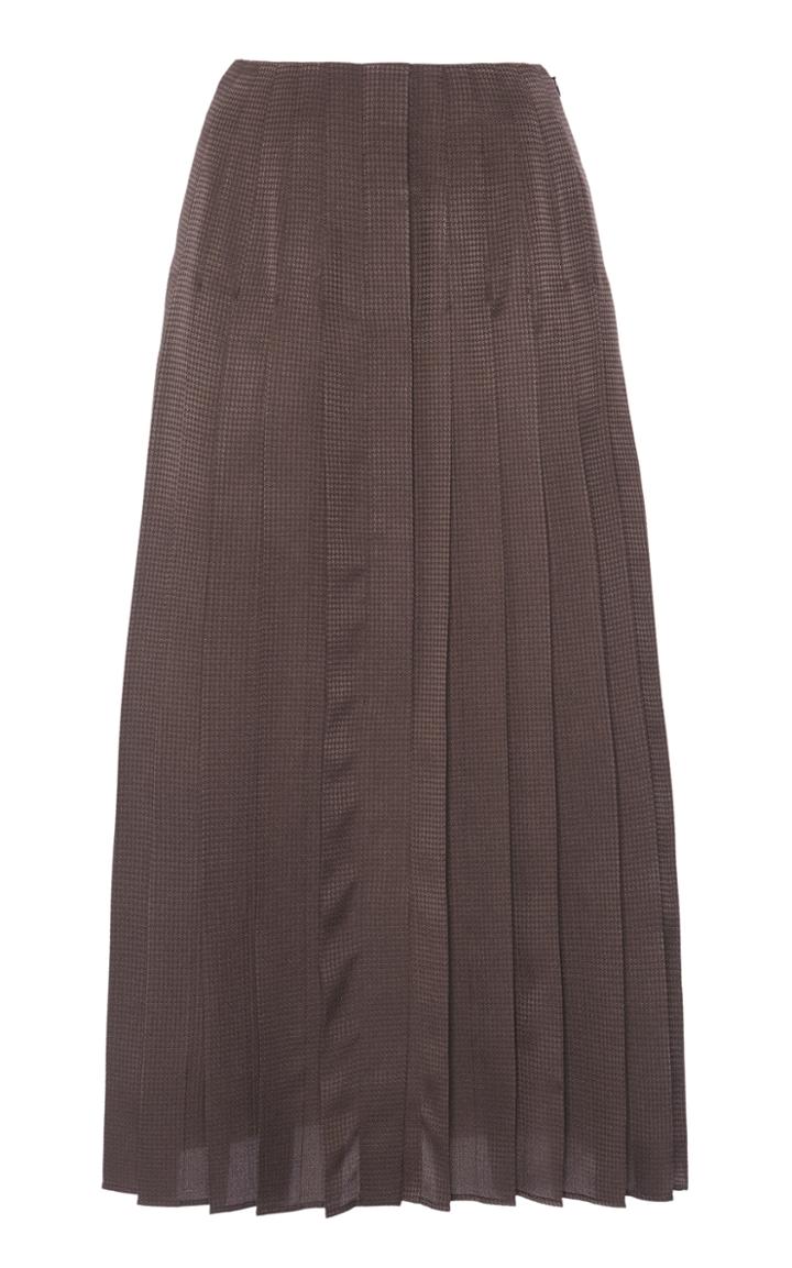 Moda Operandi Agnona Silk-blend Houndstooth Skirt