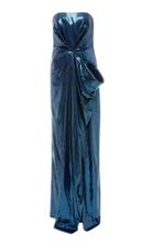 Prabal Gurung Strapless Draped Sequined Gown
