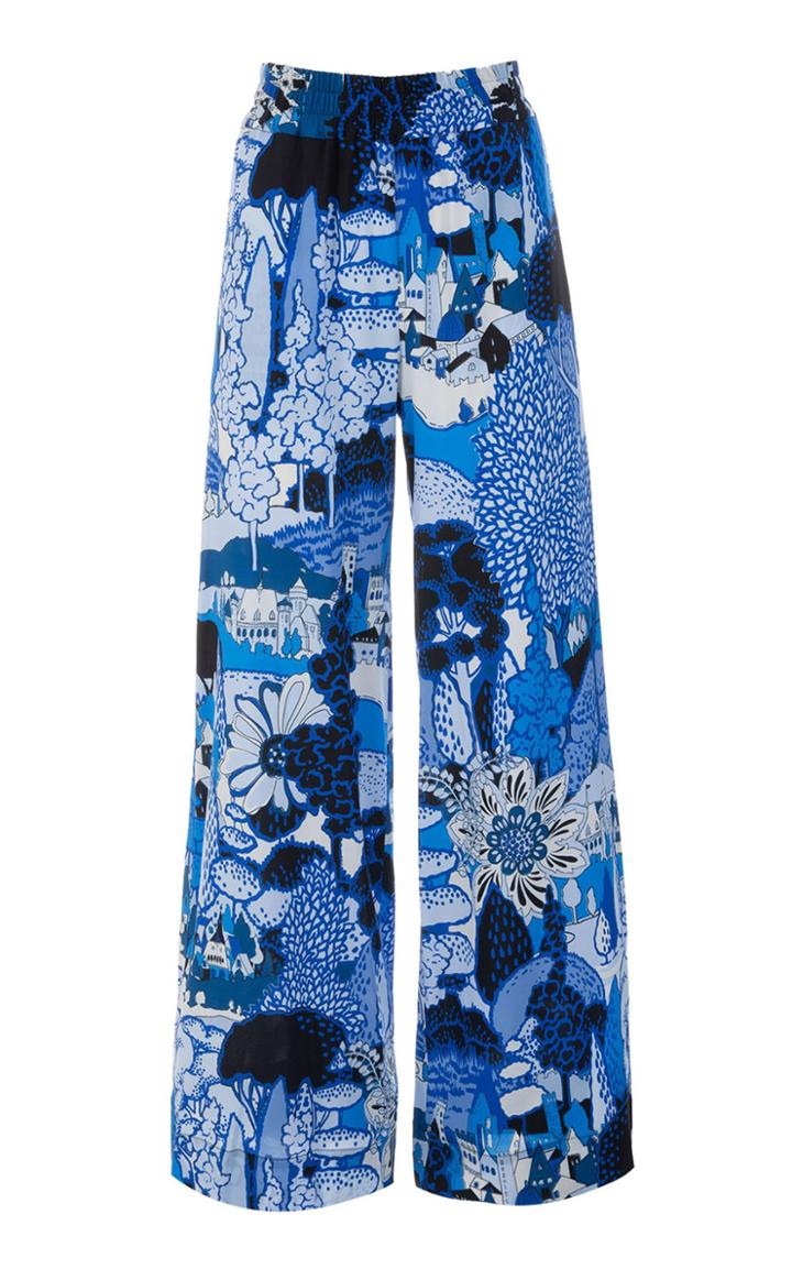 Moda Operandi La Doublej Printed Crepe Palazzo Pants