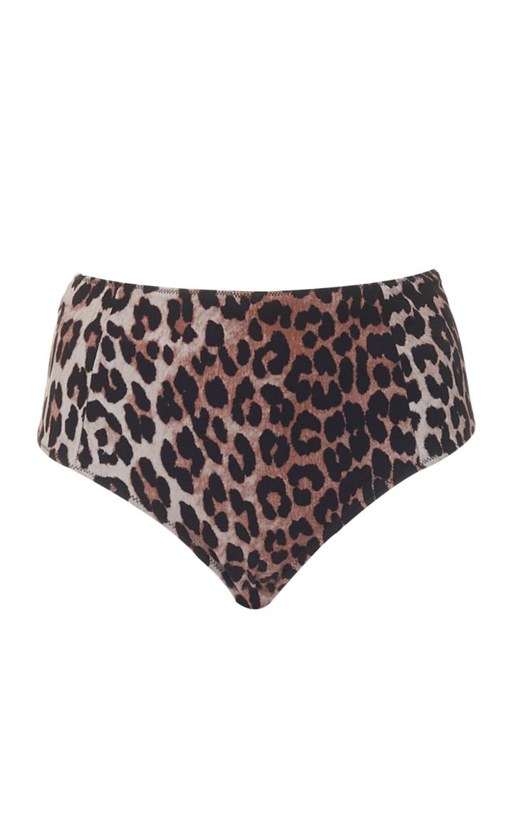 Ganni Recycled Crisp Leopard Bikini Bottom