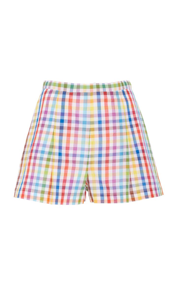 Mds Stripes Picnic Pleated Cotton Short
