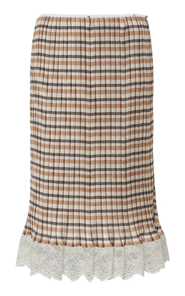 Paco Rabanne Mid-rise Lace Hem Midi Skirt