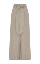 Bondi Born Fancy Belted Linen Wide-leg Pants