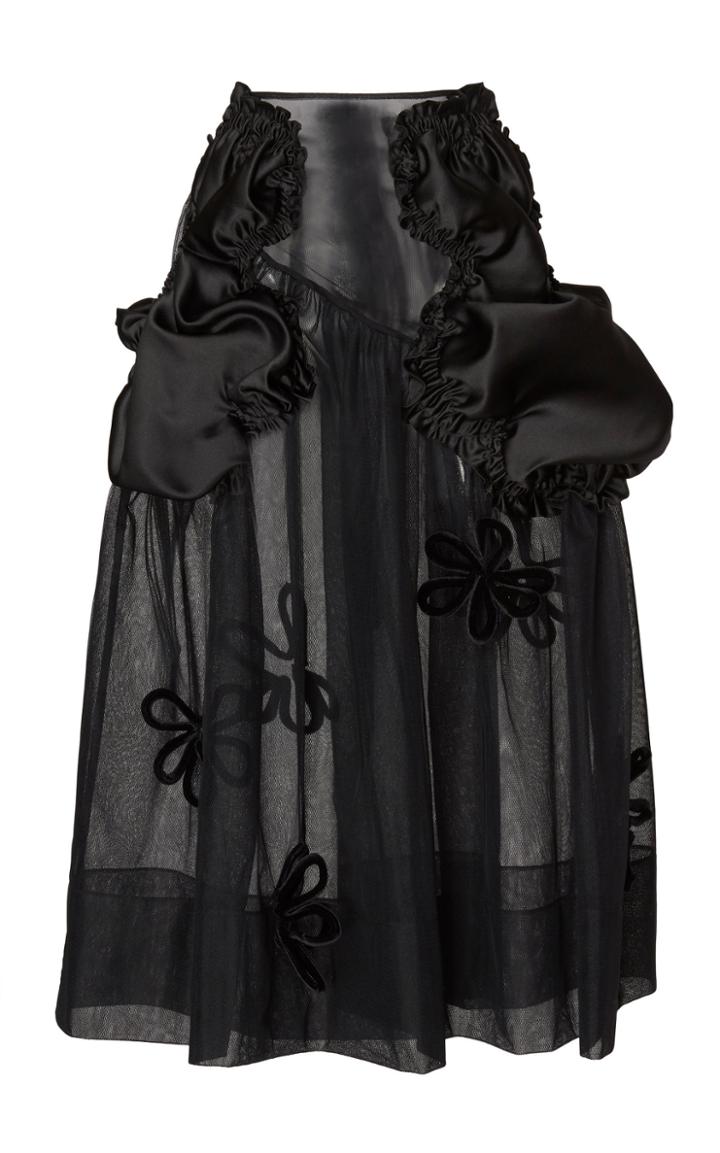 Simone Rocha Smocked Pocket Taffeta And Tulle Skirt