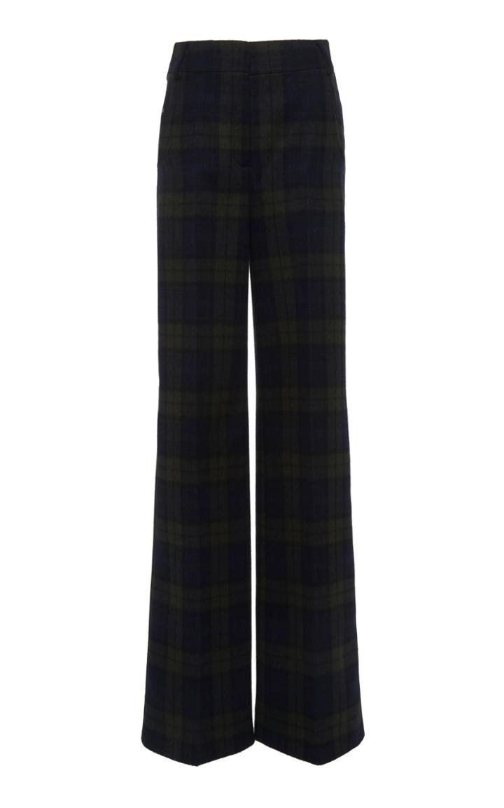 Akris Floyd Wool-blend Plaid Wide-leg Pants