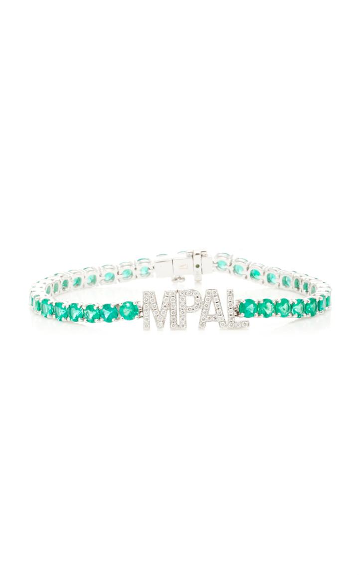 Moda Operandi Luisa Alexander Emerald Initial Tennis Bracelet
