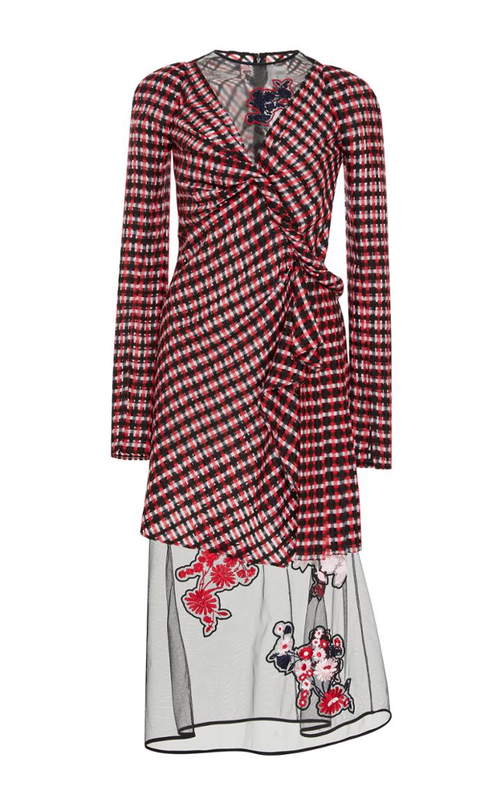 Versace Patchwork Tulle Hem Dress