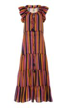Figue Gianna Striped Silk Maxi Dress