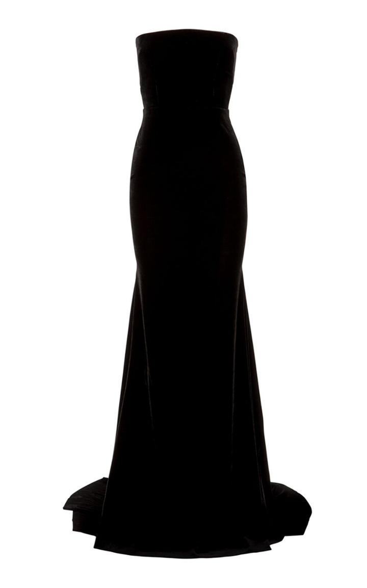 Alex Perry Sutton Silk Velvet Fitted Gown