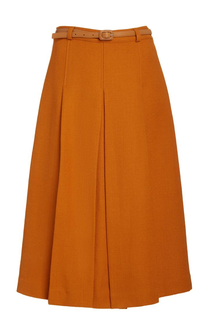 Moda Operandi Sea Rizzo Recycled Wool Pleated Skirt