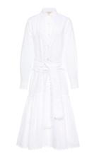 Tory Burch Scalloped Cotton Shirt Dress