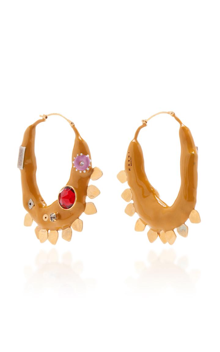 Moda Operandi Marni Ochre Embellished Earrings
