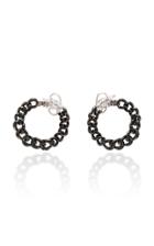 Yeprem Black Strada Chain And Diamond Coil Earrings