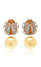 Begum Khan Lady Beetle Party 24k Gold-plated Crystal Earrings