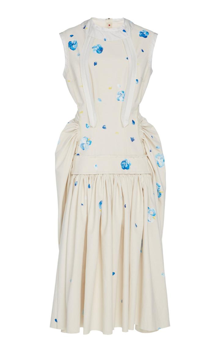Marni Cap Sleeve Hand Painted Canvas Dress