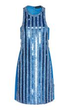 David Koma Embroidered Stripe Mini Dress