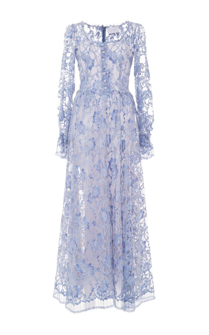 Luisa Beccaria Long Sleeve Lace Dress