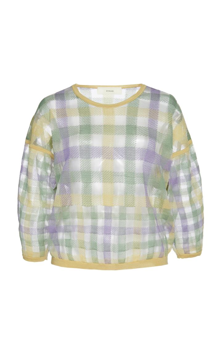 Cyclas Plaid Cotton-blend Top