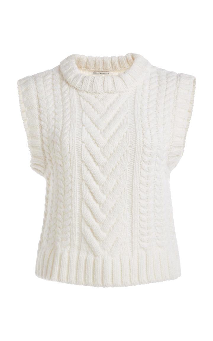 Moda Operandi Cecilie Bahnsen Madelyn Cable-knit Wool-alpaca Sweater Vest