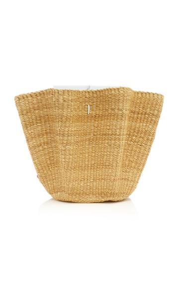 Ins Bressand Leather-trimmed Straw Backpack