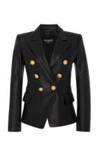 Balmain Tailored Double-breasted Leather Blazer