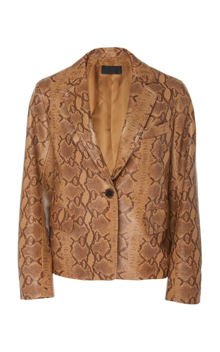 Nili Lotan Sylvie Lambskin Leather Blazer