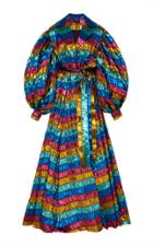 Moda Operandi Christian Siriano Puffed Sleeve Lam Dress Size: 0