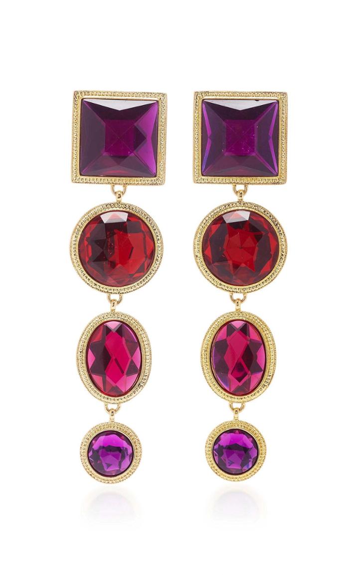 Ben-amun Crystal Clip Drop Earrings