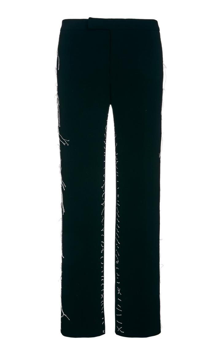 Moda Operandi Libertine Contrast-stitched Stretch-wool Narrow Trousers
