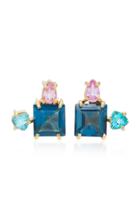 Carolina Neves 18k Gold Blue Topaz Sapphire And Apatite Earrings