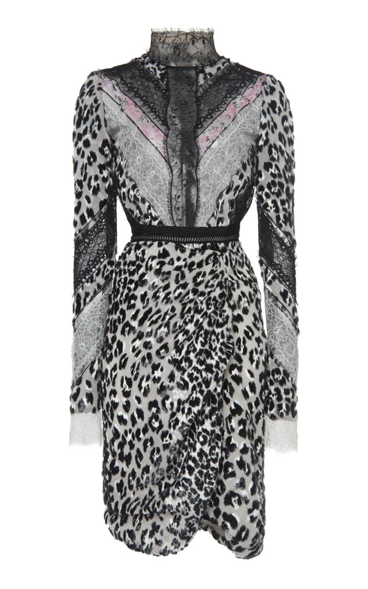 Giambattista Valli Lace-trimmed Leopard Devore Dress