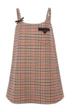 Prada Appliqud Checked Wool Mini Dress