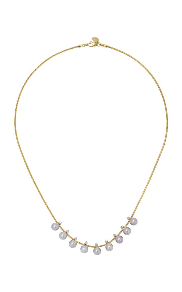 Jemma Wynne Snake Chain Grey Pearls Necklace