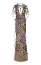 Marchesa Ruffled Tulle And Organza Gown With Cape