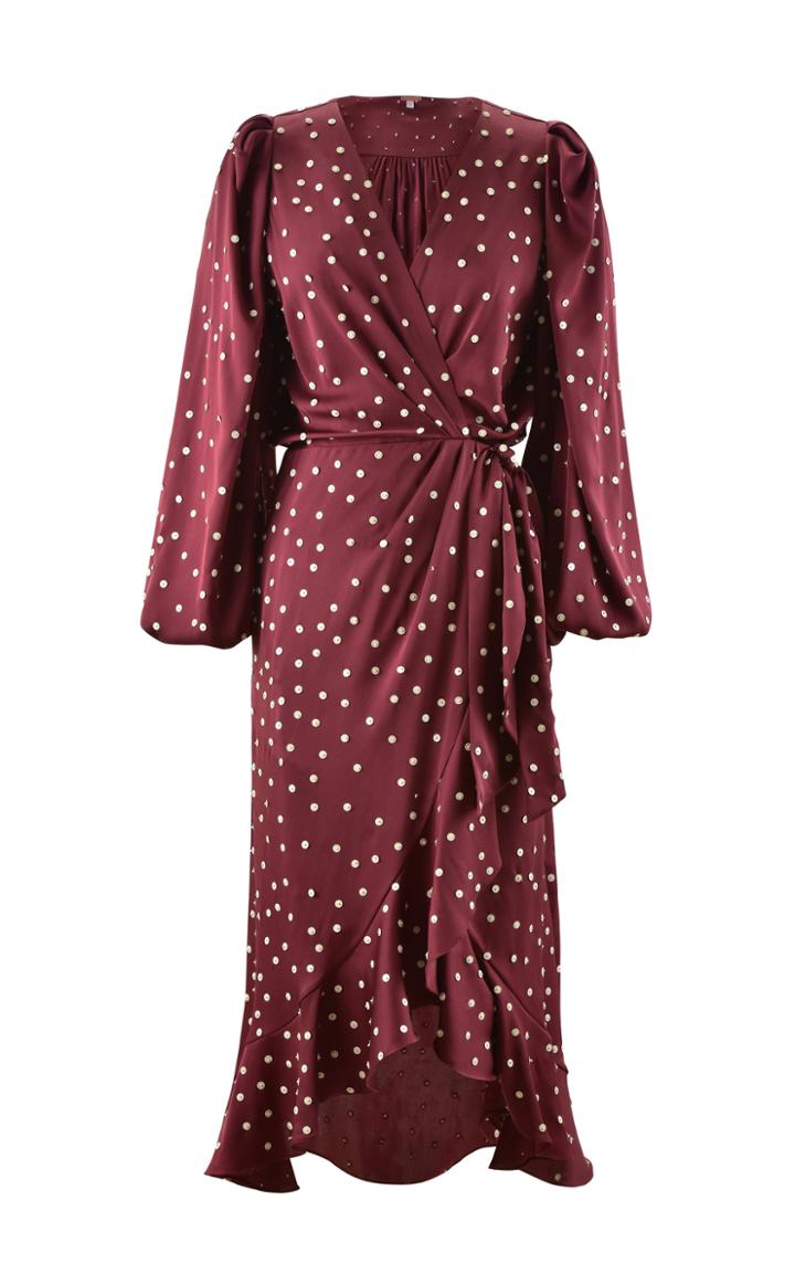 Moda Operandi Johanna Ortiz Geography Of Life Polka-dot Crepe Midi Wrap Dress