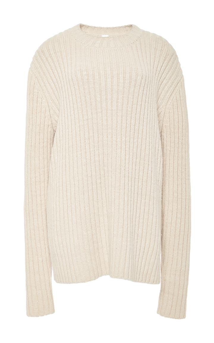 Adam Lippes Ribbed Silk Linen Pullover
