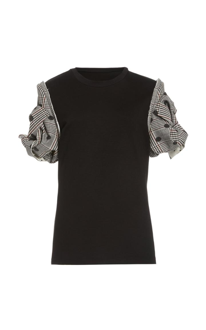 Monse Polka Dot Plaid Suit Sleeve Tee