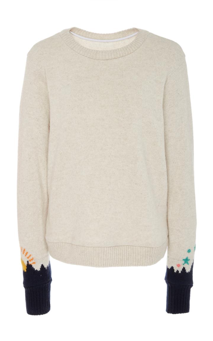 The Elder Statesman Heavyweight Intarsia Sleeves Cashmere Sweater
