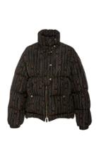 Salvatore Ferragamo Chain Link Printed Shell Puffer Coat