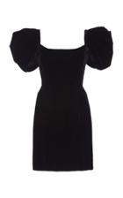 Ralph & Russo Velvet Puff Sleeve Mini Dress