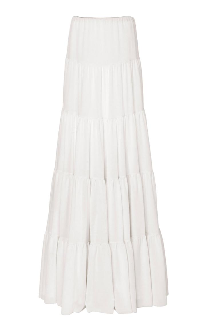Gabriela Hearst Mariela Wool And Cashmere Blend Tiered Maxi Skirt