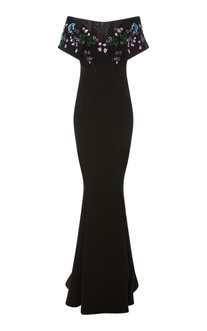 Zac Posen Embellished Cuff Gown